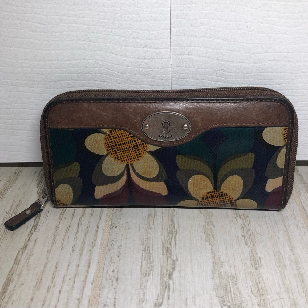 Fossil Floral Zip Around Wallet